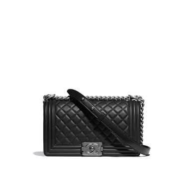 boy chanel bag calfskin ruthenium finish metal A67086 Y09953 94305