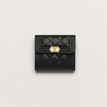 Chanel Boy chanel small flap wallet in black A80734 B01490 94305