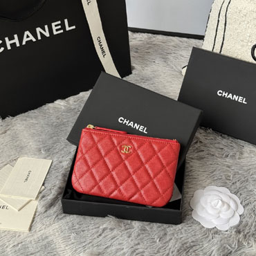 Chanel Classic mini pouch in Red Caviar Gold A82365 Y01480 NQ339