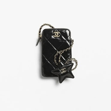 Chanel Phone holder with chain in black AP4777 B21296 94305