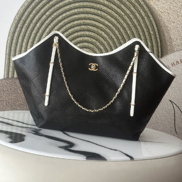 Chanel Maxi shopping bag Braided raffia calfskin gold metal AS5463 B22594 U5559