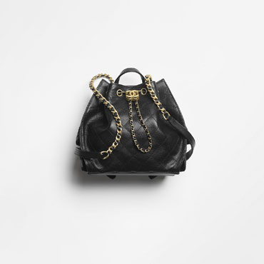 Chanel 25 medium backpack in black AS5600 B20304 94305
