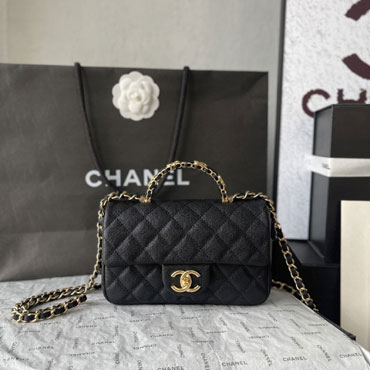 Chanel Mini flap bag with top handle in black AS5701 B21431 94305