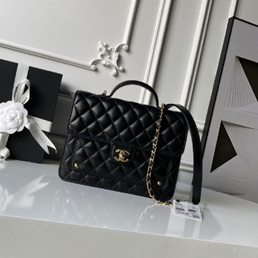 Chanel Backpack Shiny lambskin in black AS5704 B21436 94305