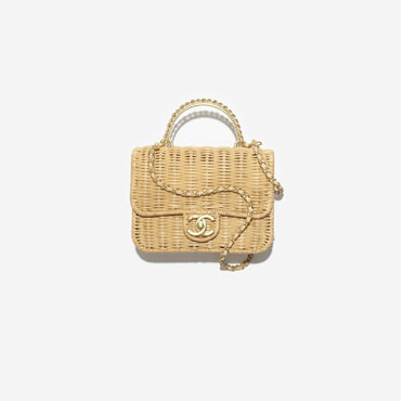 Chanel Mini flap bag with top handle in beige AS5984 B22726 NG121