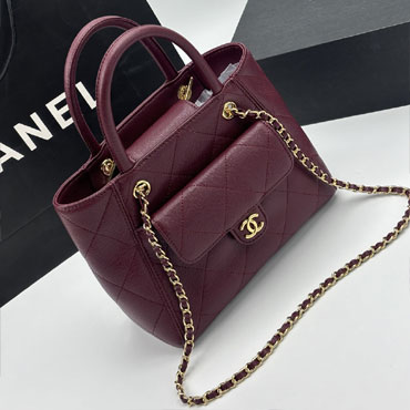 Chanel Small Shopping Bag in Burgundy AS6025 B23125 U6550