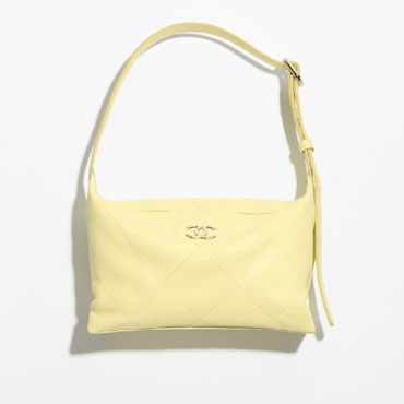 Chanel Hobo handbag Shiny lambskin gold-tone metal AS6138 B23145 NAAUK