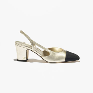 Chanel Slingbacks Laminated lambskin grosgrain G31318 B22774 U5409