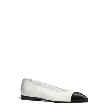 Chanel Grained White Black Ballerinas G34094 X51393 C7600