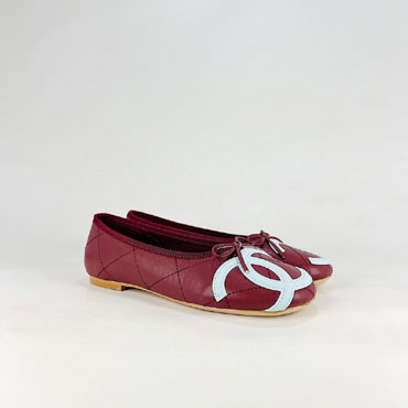 Chanel Ballet flats Burgundy Light Blue G47163 X01000 U8991