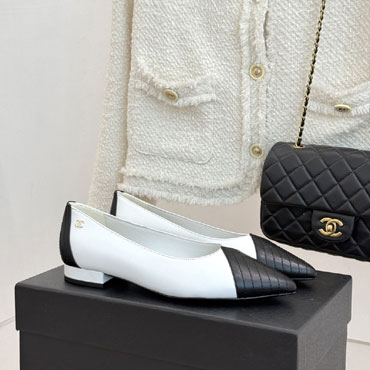 Chanel Ballet flats White Black G47289 B24815 UB012