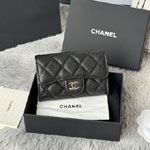 Chanel Classic Card Holder Black Grained Shiny Calfskin AP4096 B10583 94305