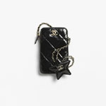 Chanel Phone holder with chain in black AP4777 B21296 94305