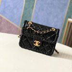 Chanel Mini flap bag Lambskin braided calfskin gold-tone AS2495 B23328 94305