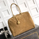Chanel Maxi bowling bag Suede calfskin calfskin gold metal AS6212 B24074 U9390
