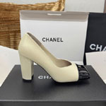 Chanel Pumps Beige Black G47203 B24273 U9753