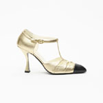 Chanel Mary Janes Gold Black G47308 B24819 UB024