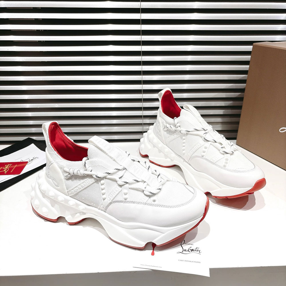 Christian Louboutin Trailnrun Running Sneakers in White 1250161WH01: Image 3
