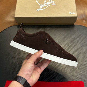 Christian Louboutin St Louis Suede Slip-on Brown Sneakers 32506677164