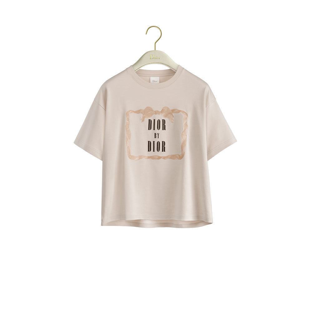 Dior Book Cover Oversized Cropped T-Shirt Beige Black Cotton Jersey 623T12A4286 X6819: Image 1