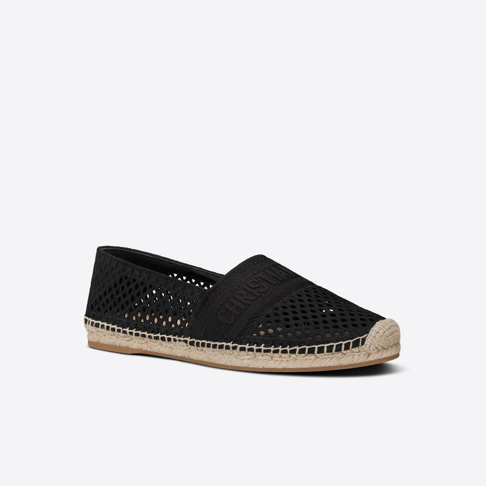 Dior Granville Espadrille Black Mesh Embroidery KCB585EMR S900: Image 1