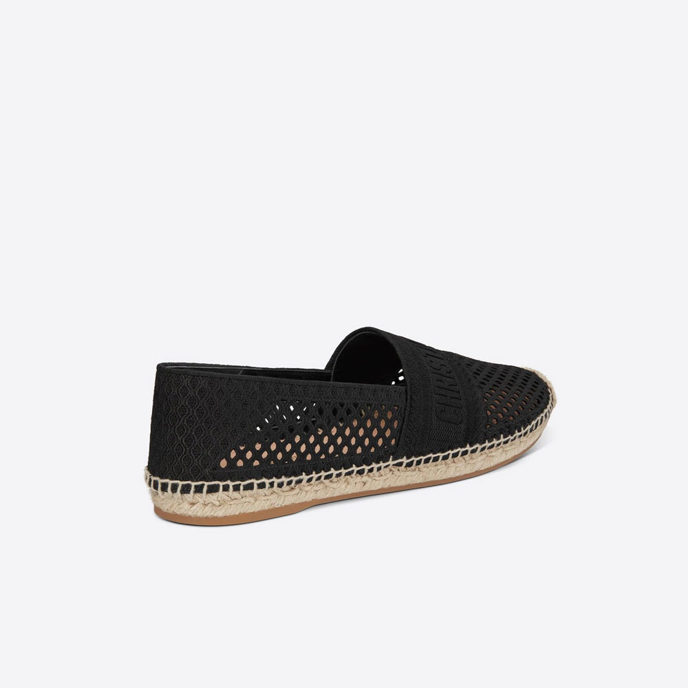 Dior Granville Espadrille Black Mesh Embroidery KCB585EMR S900: Image 2