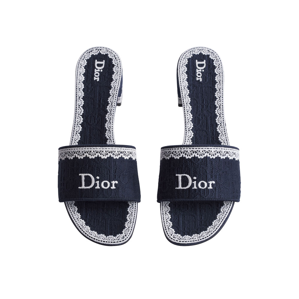 Dior Dentelle Heeled Slide Blue KCO530OCC S32N: Image 2