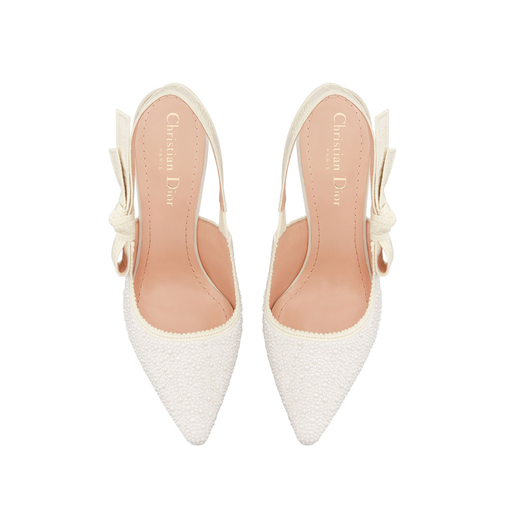 Dior JAdior Slingback Pump Cotton and White Resin Pearls KCP867PYB S66W: Image 2