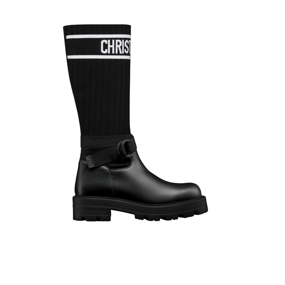 Dior D-Major Boot Black Calfskin with Technical Knit KCT267LKC S20X: Image 1
