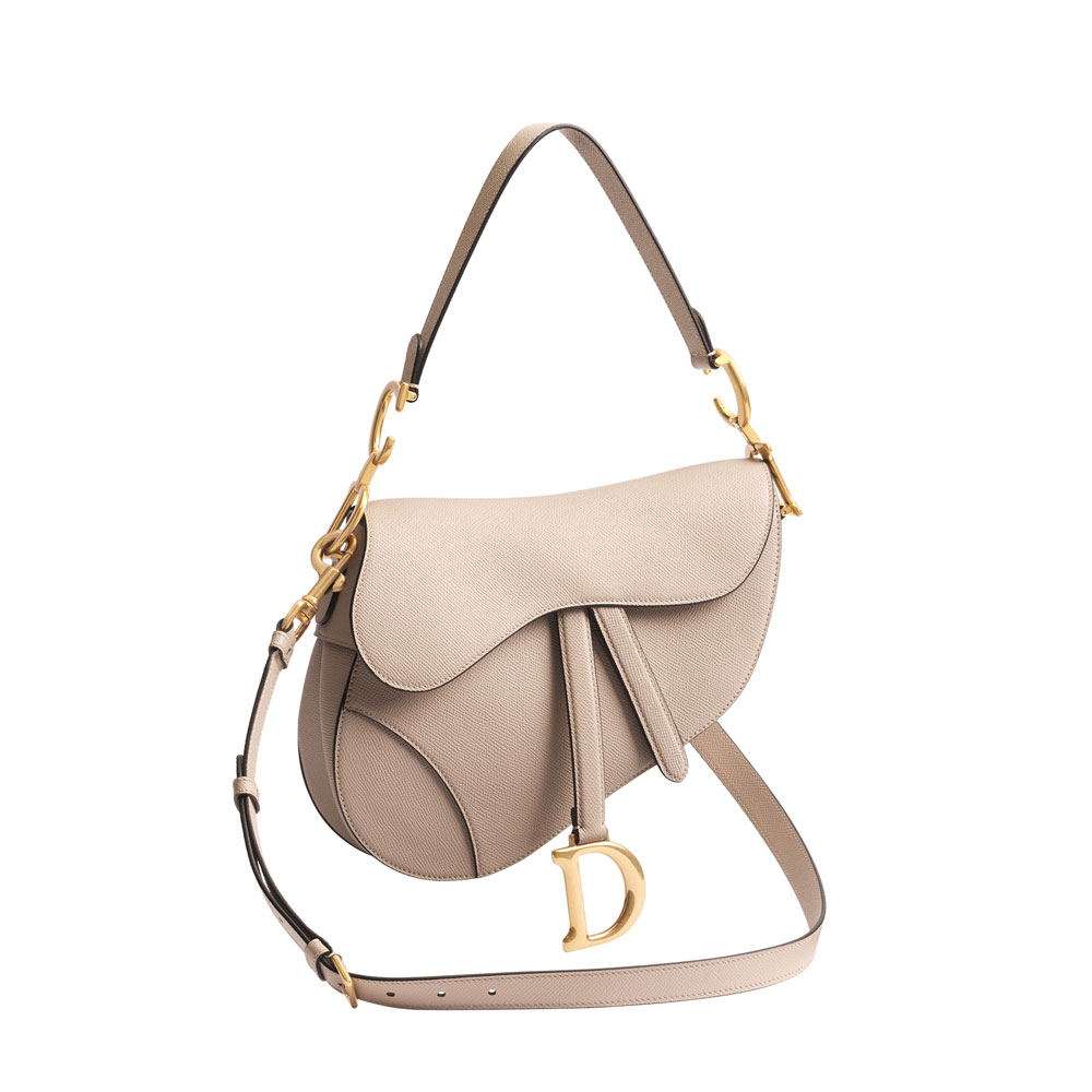 Dior Saddle Bag with Strap Powder Beige Grained Calfskin M0455CBAA M51U: Image 2