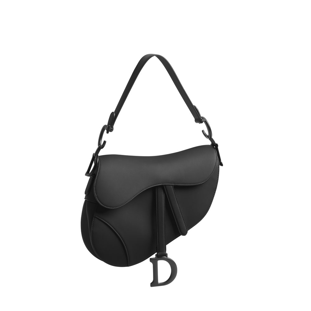 Dior Saddle Bag with Strap Black Ultramatte Calfskin M0455SLLO M911: Image 1