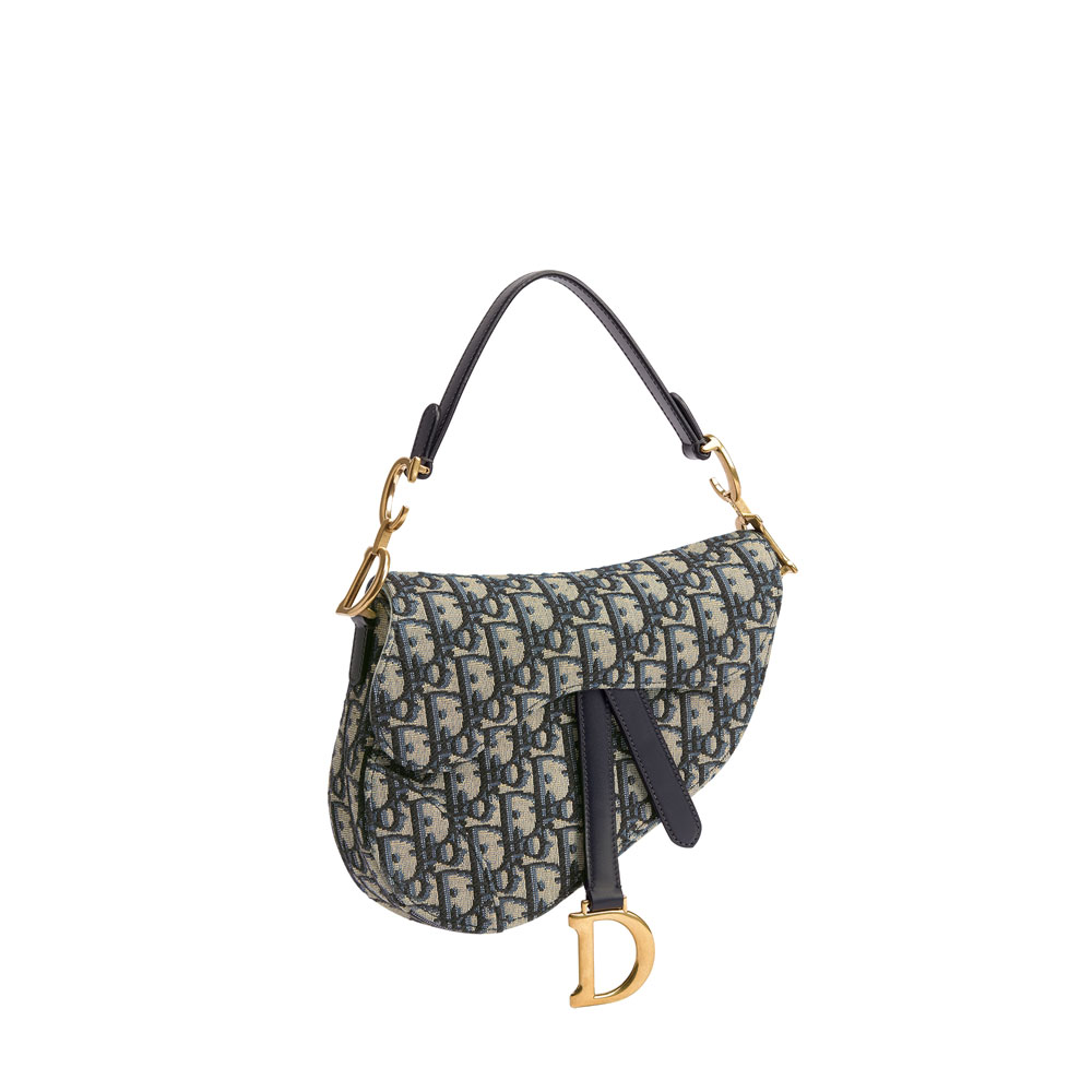 Small Saddle Bag with Strap Blue Dior Oblique Jacquard M0457CTZQ M928: Image 1
