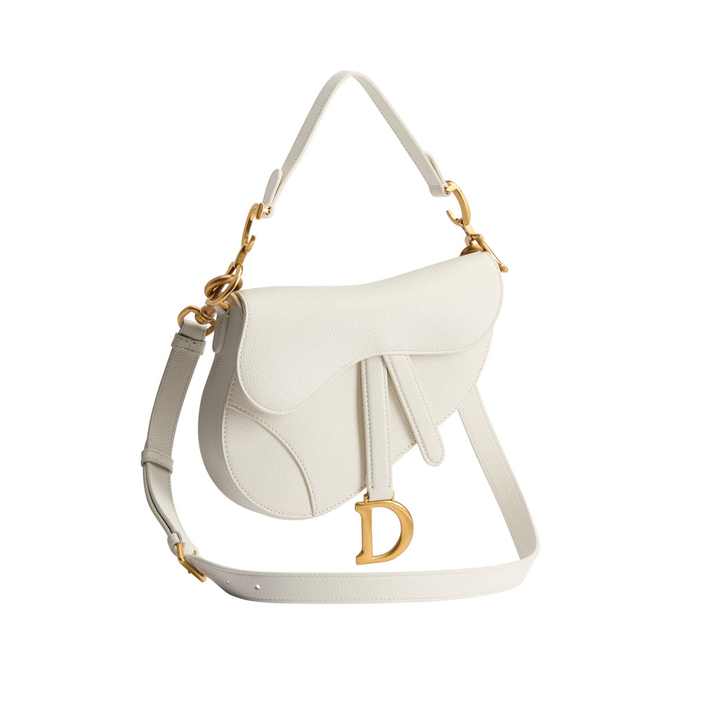 Dior Small Saddle Bag with Strap Latte Grained Calfskin M0457CUQW M030: Image 2