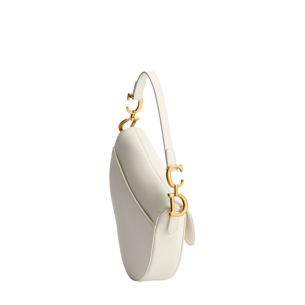 Dior Small Saddle Bag with Strap Latte Grained Calfskin M0457CUQW M030: Image 3