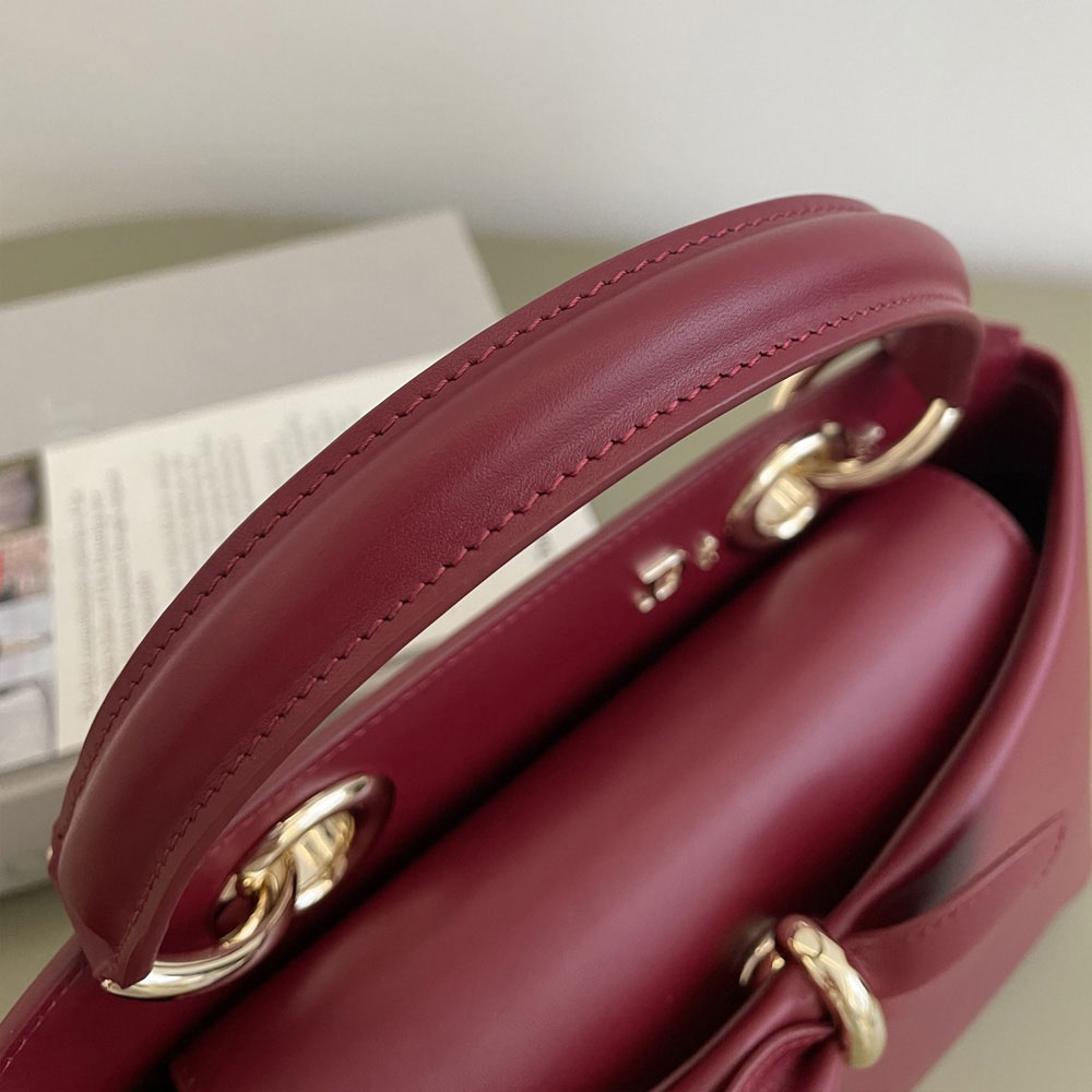 Small Dior Cigale Bag in Burgundy Calfskin Leather M0737OHJU M42R: Image 2