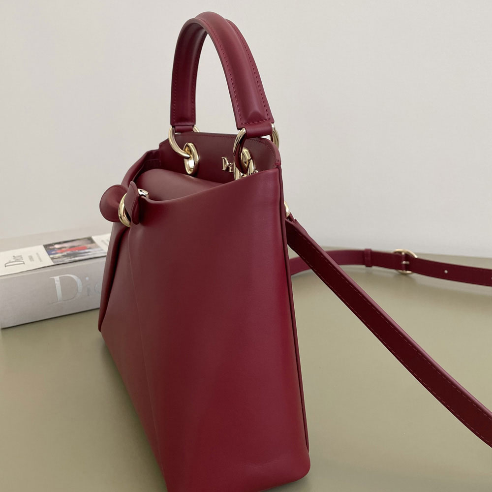 Small Dior Cigale Bag in Burgundy Calfskin Leather M0737OHJU M42R: Image 3