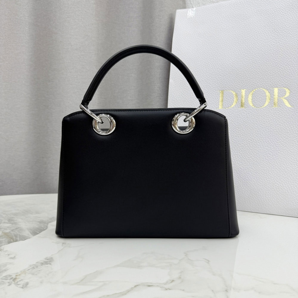 Small Dior Cigale Bag in Black Calfskin Leather M0737OHJU M900: Image 3
