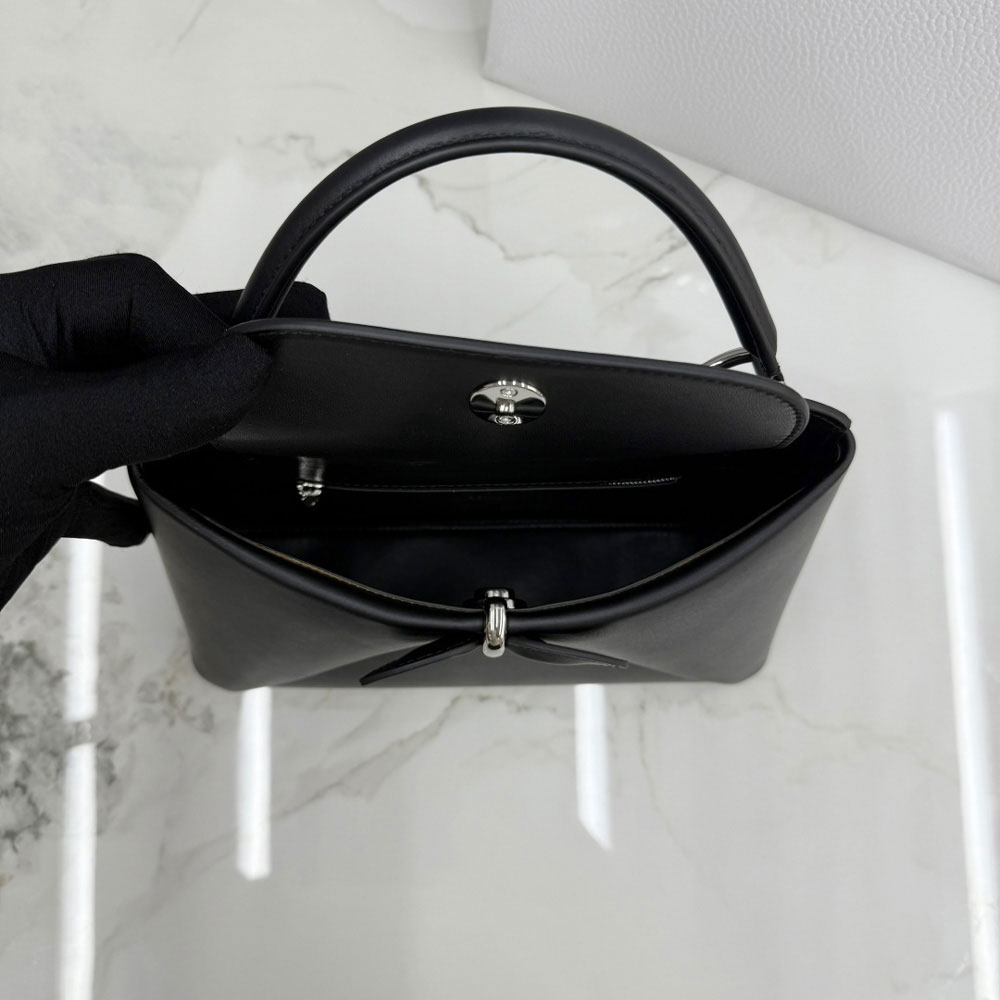 Small Dior Cigale Bag in Black Calfskin Leather M0737OHJU M900: Image 5