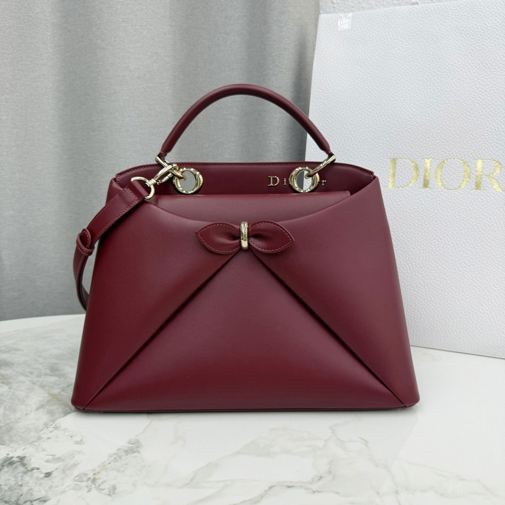 Dior Cigale Bag in Burgundy Calfskin Leather M0738OHJU M42R: Image 1