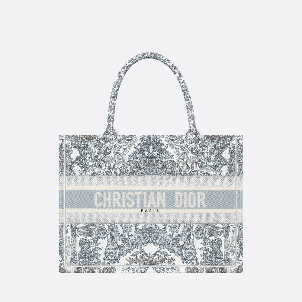 Medium Dior Book Tote Blue Dior Stella Baroque Embroidery M1296ZETP M928: Image 1