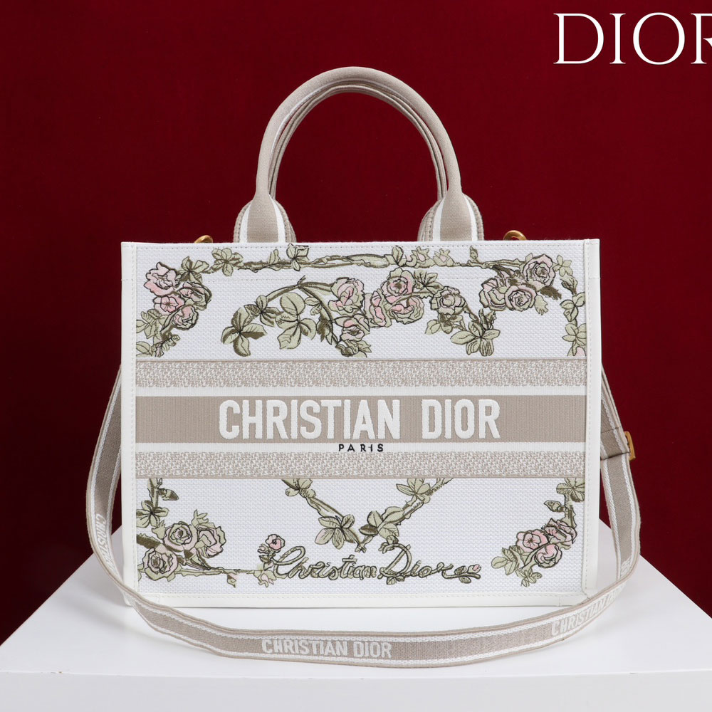 Small Dior Book Tote Multicolor Amour de Roses Embroidery M1325CZHT M941: Image 1