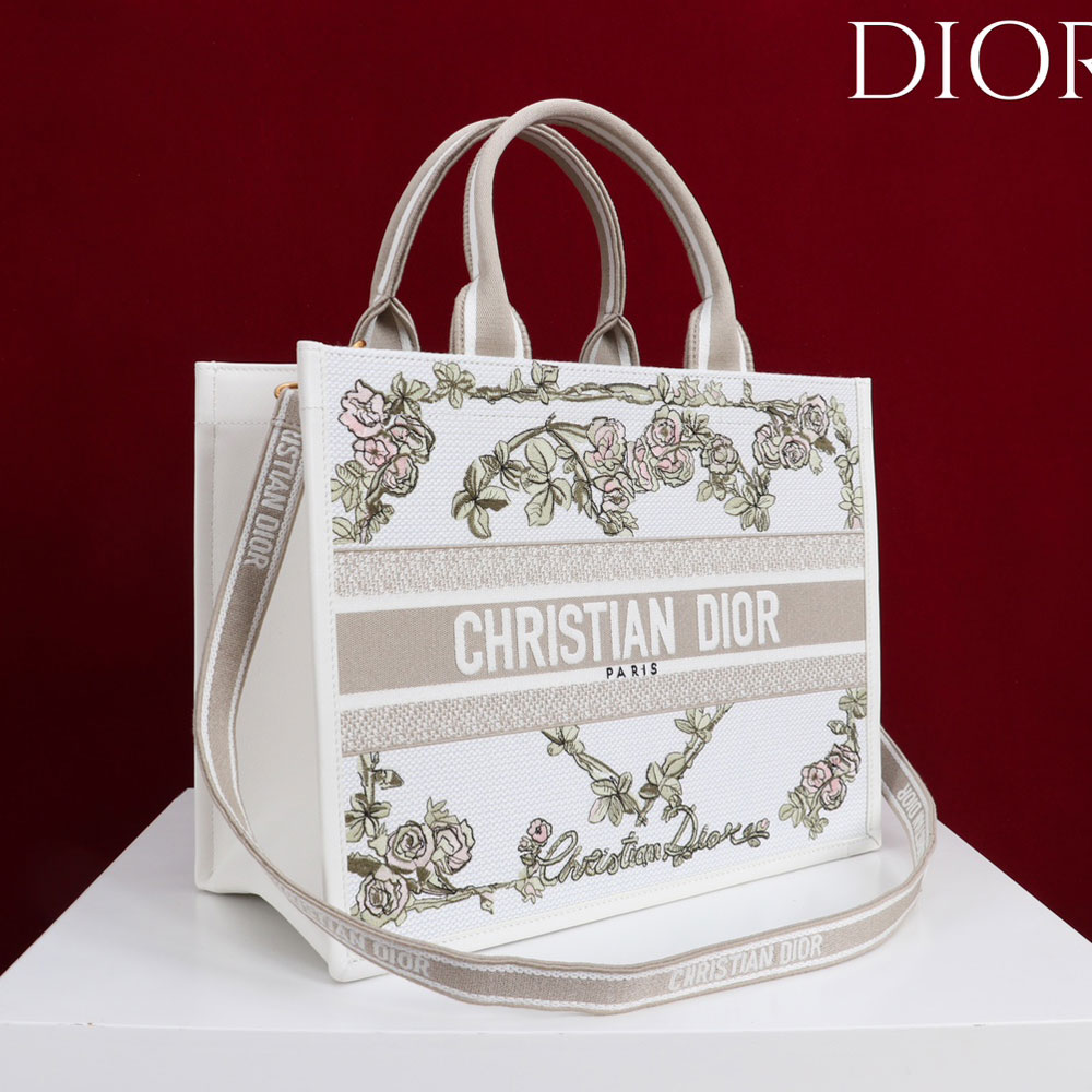 Small Dior Book Tote Multicolor Amour de Roses Embroidery M1325CZHT M941: Image 3