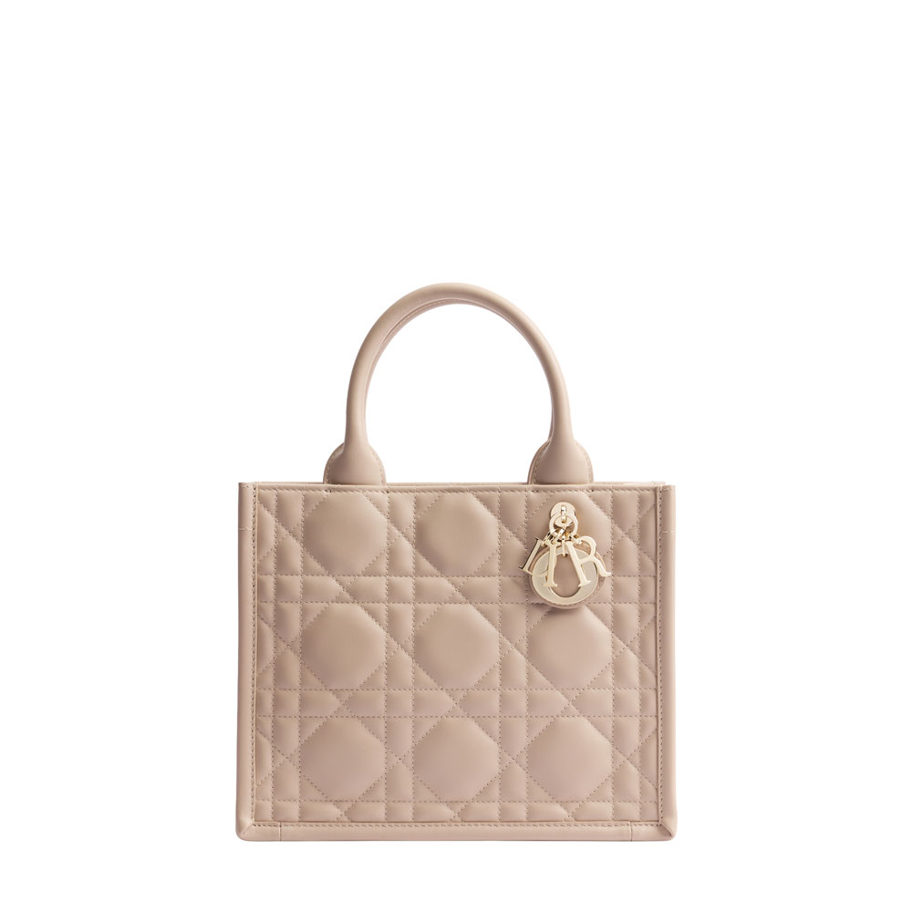 Small Dior Book Tote Powder Beige Macrocannage Calfskin M1325OWHP M51U: Image 1