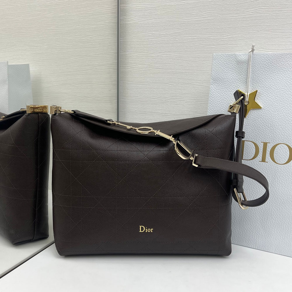 Medium Diorly Bag Brown Flat Cannage Calfskin M1412OHJW M78E: Image 1