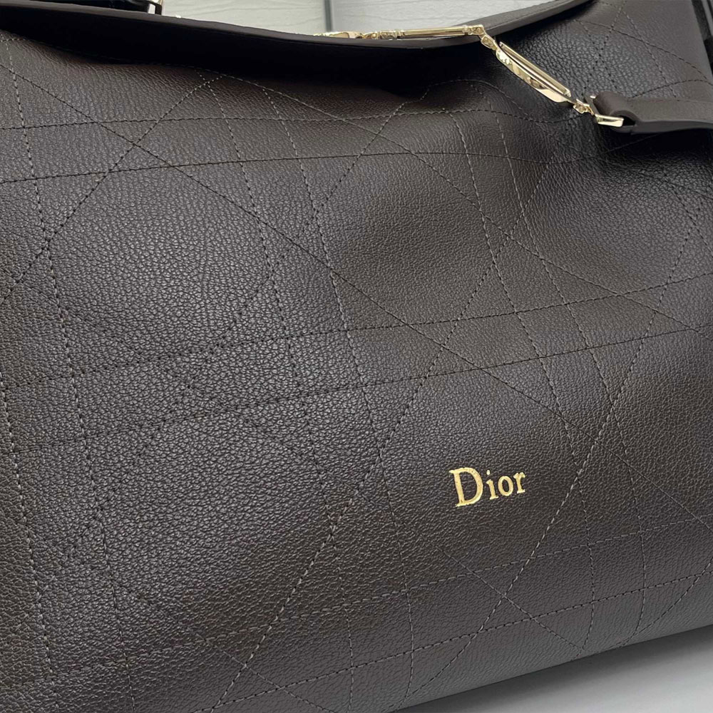 Medium Diorly Bag Brown Flat Cannage Calfskin M1412OHJW M78E: Image 3