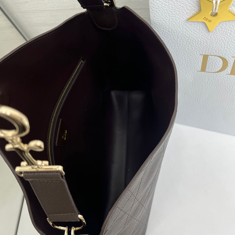 Medium Diorly Bag Brown Flat Cannage Calfskin M1412OHJW M78E: Image 4