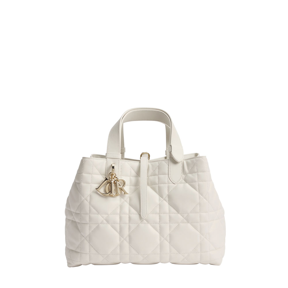 Medium Dior Toujours Bag Latte Macrocannage Calfskin M2821OSNW M030: Image 1