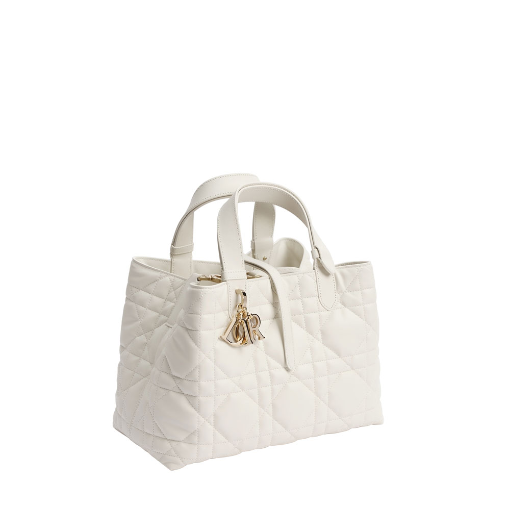 Medium Dior Toujours Bag Latte Macrocannage Calfskin M2821OSNW M030: Image 2