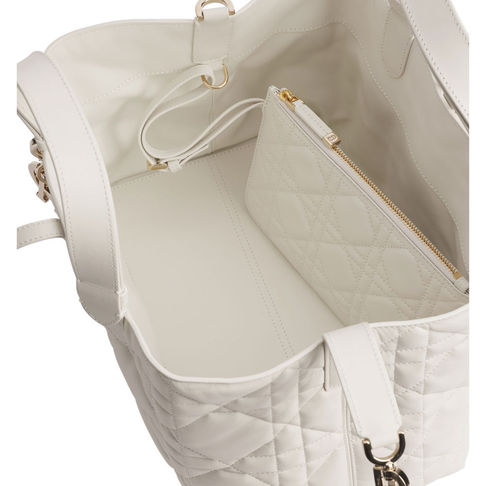 Medium Dior Toujours Bag Latte Macrocannage Calfskin M2821OSNW M030: Image 3