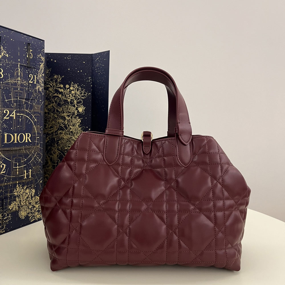 Medium Dior Toujours Bag Plum Macrocannage Calfskin M2821OSNW M42R: Image 2
